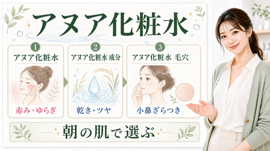 アヌア化粧水を成分・毛穴・朝の肌サインで選ぶアイキャッチ