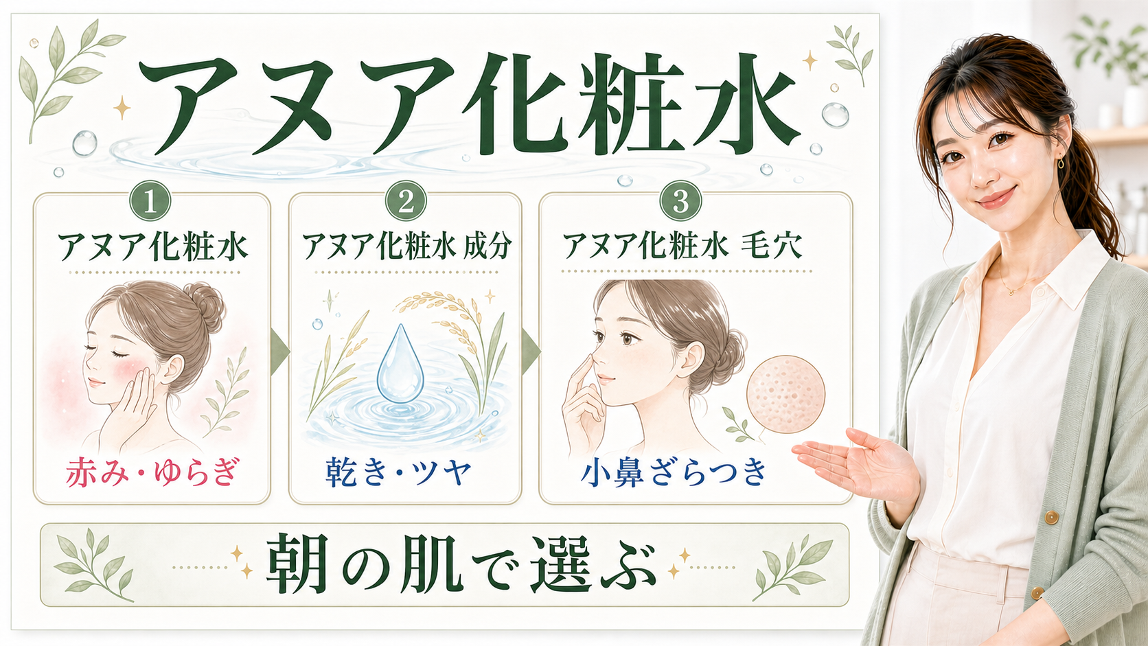 アヌア化粧水を成分・毛穴・朝の肌サインで選ぶアイキャッチ