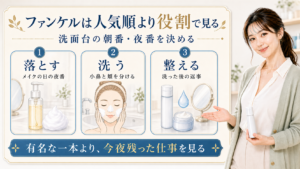 ファンケルを人気順ではなく落とす・洗う・整える役割で見るアイキャッチ