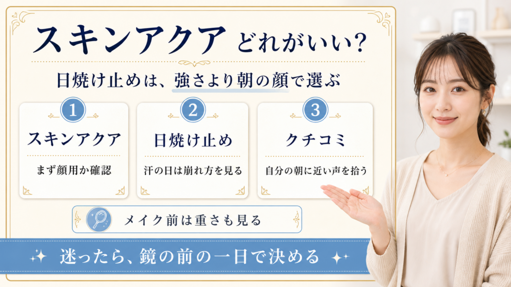 スキンアクアはどれがいい？皮脂・乾燥・メイク前で迷わない選び方