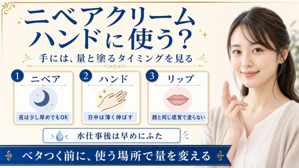 ニベアクリームは手に使える？ハンドケアで重くしない塗り方
