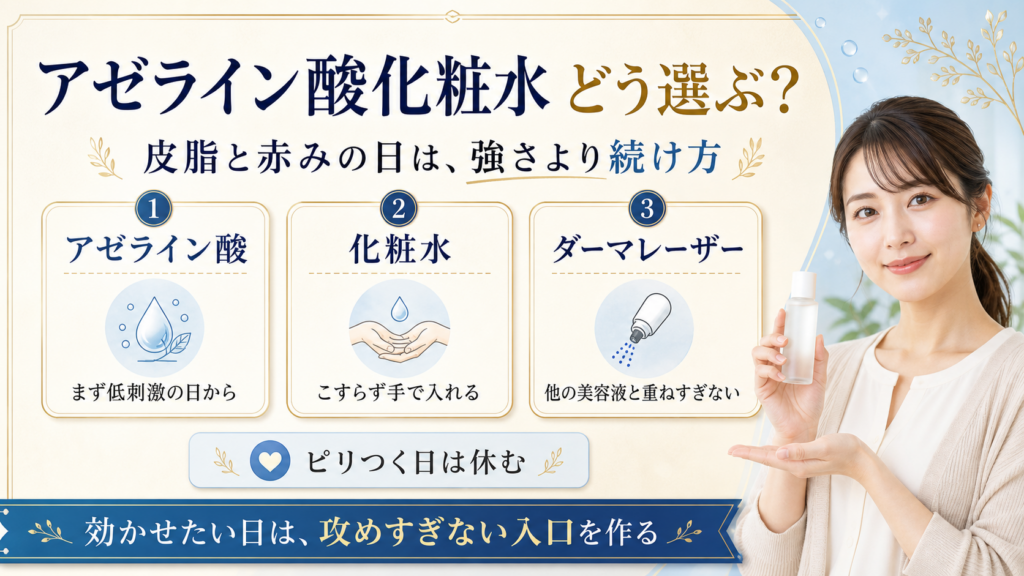 アゼライン酸化粧水は何を見る？赤み・皮脂・刺激で選ぶ前の整理