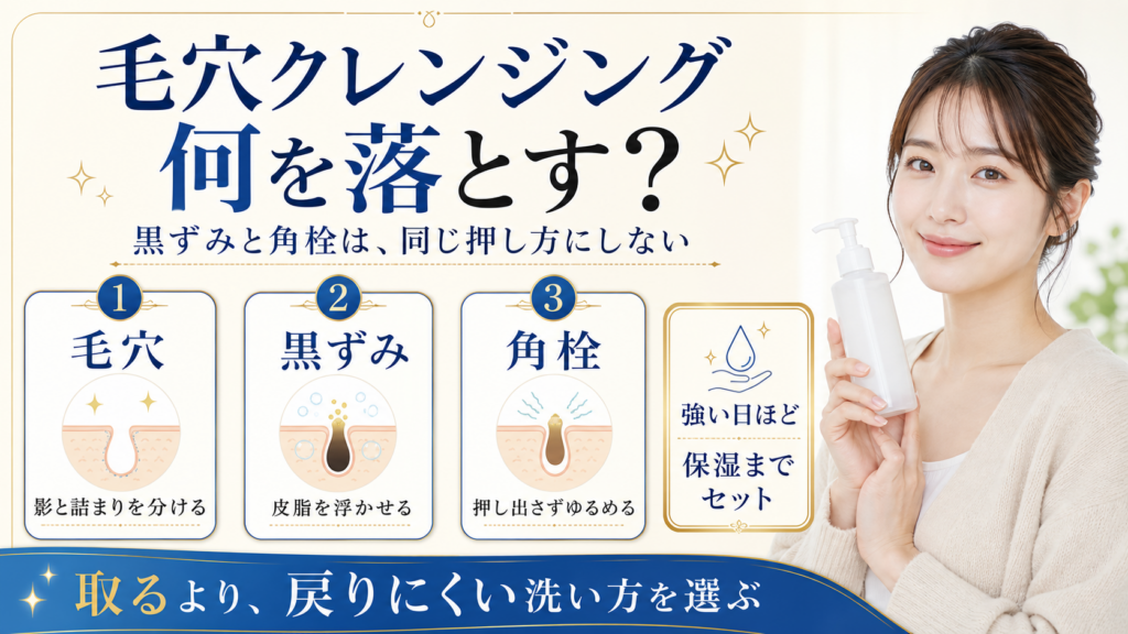 毛穴クレンジングで何が変わる？角栓を責めすぎない落とし方