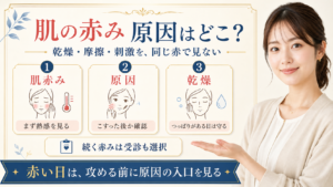肌の赤みは何を見る？乾燥・摩擦・成分を足す前の確認