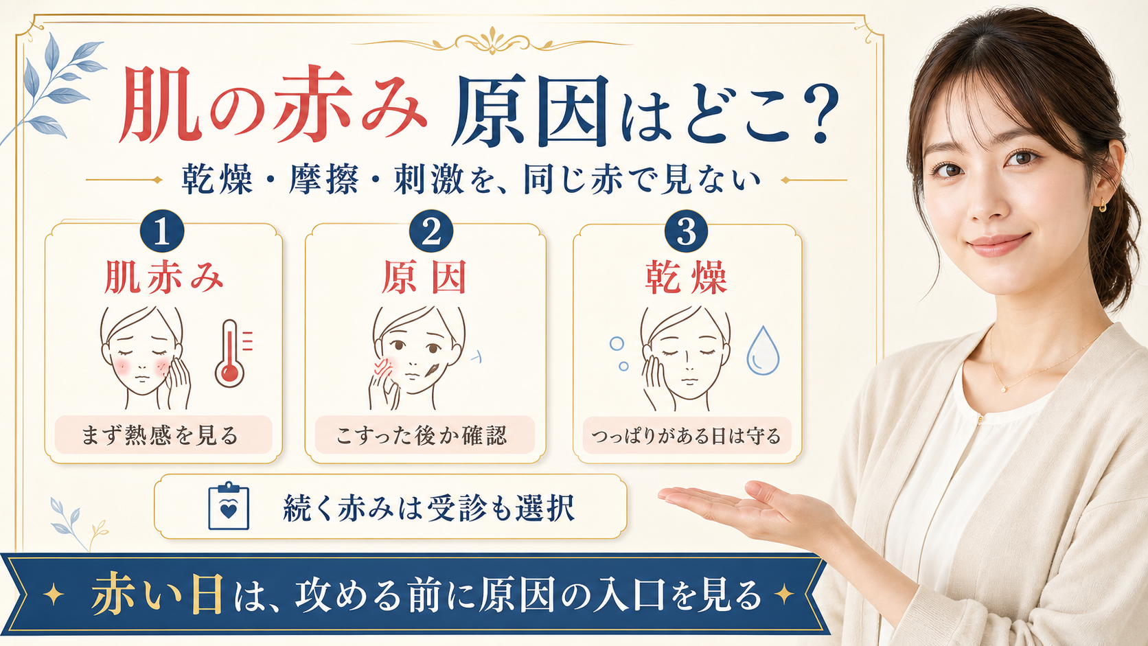肌の赤みは何を見る？乾燥・摩擦・成分を足す前の確認