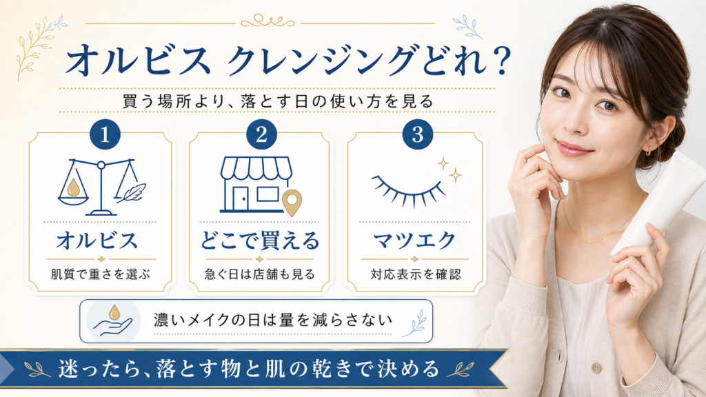 オルビスクレンジングはどれを見る？オイルとリキッドで迷う日の選び方