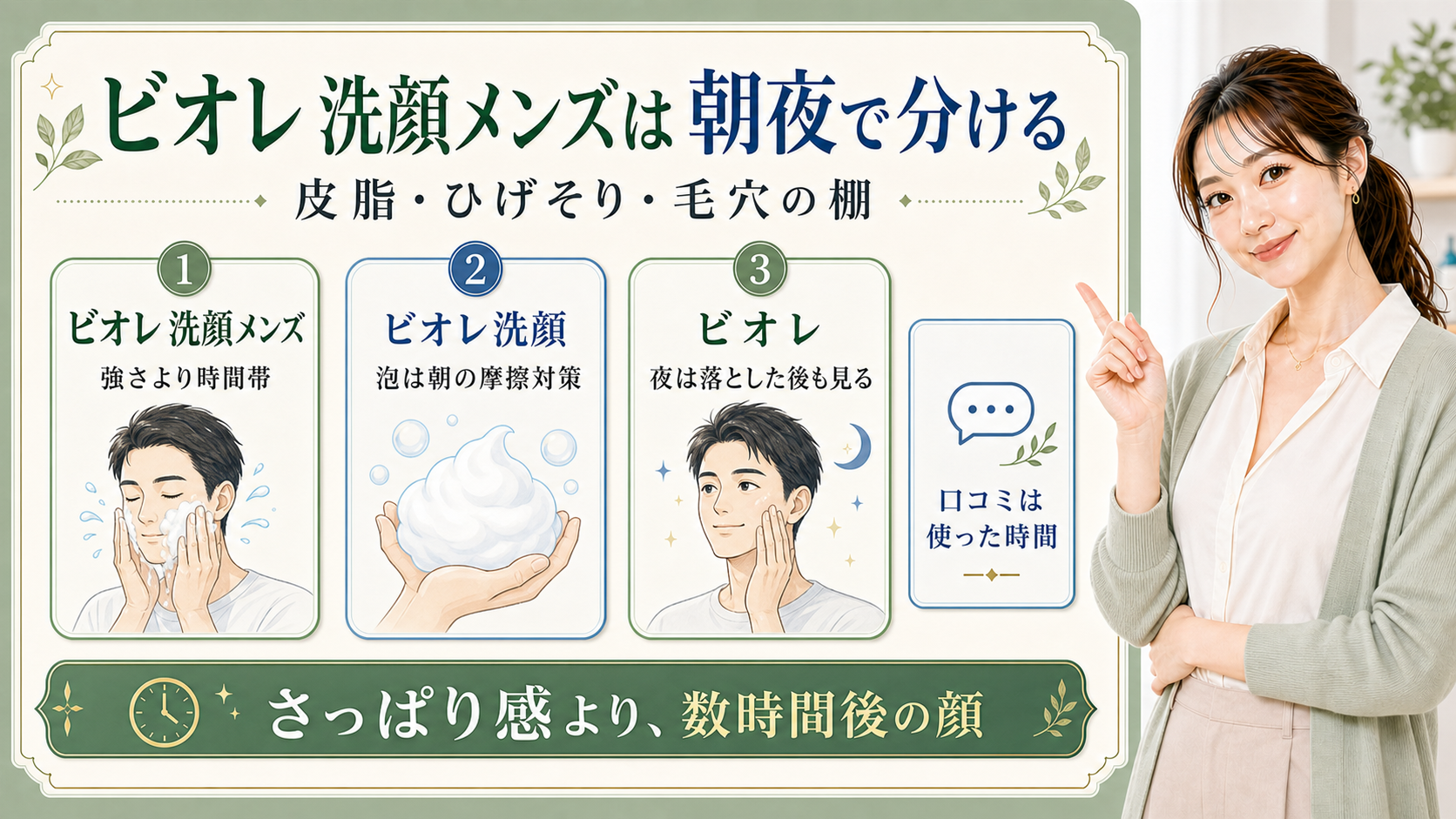 ビオレ 洗顔メンズは朝夜で分ける 皮脂 ひげそり 毛穴の棚