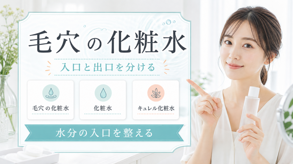 毛穴の化粧水を入口と出口で分ける記事のアイキャッチ
