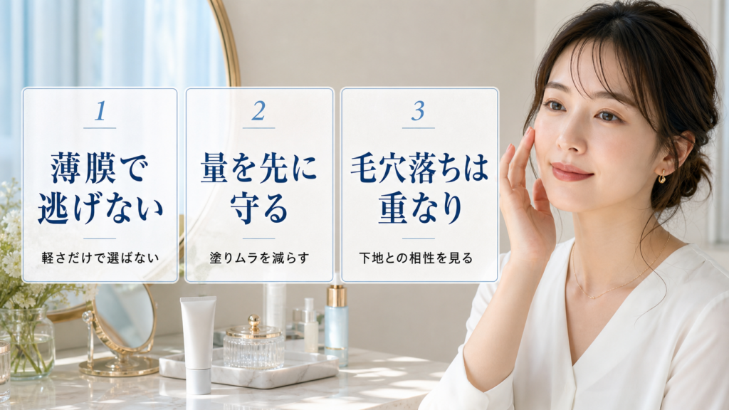 オルビスの日焼け止めは毛穴落ちしやすい？軽さと塗る量の見方