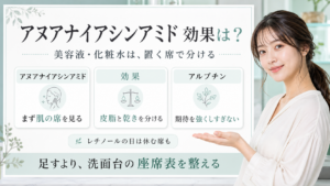 アヌアナイアシンアミドの効果と美容液・化粧水の見方を説明するBeauty Board