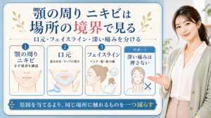 顎の周りニキビは場所の境界で見るBeauty Board