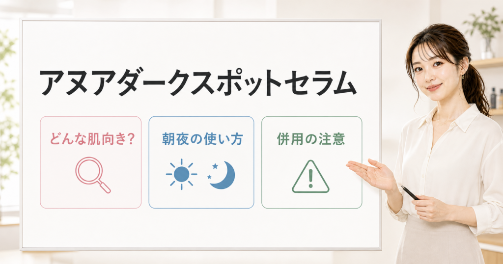アヌアダークスポットセラムの使い方と肌向きを整理したアイキャッチ