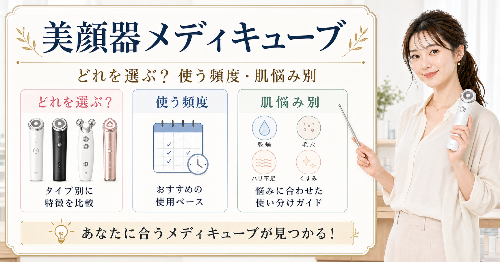 メディキューブ美顔器の選び方を整理したアイキャッチ