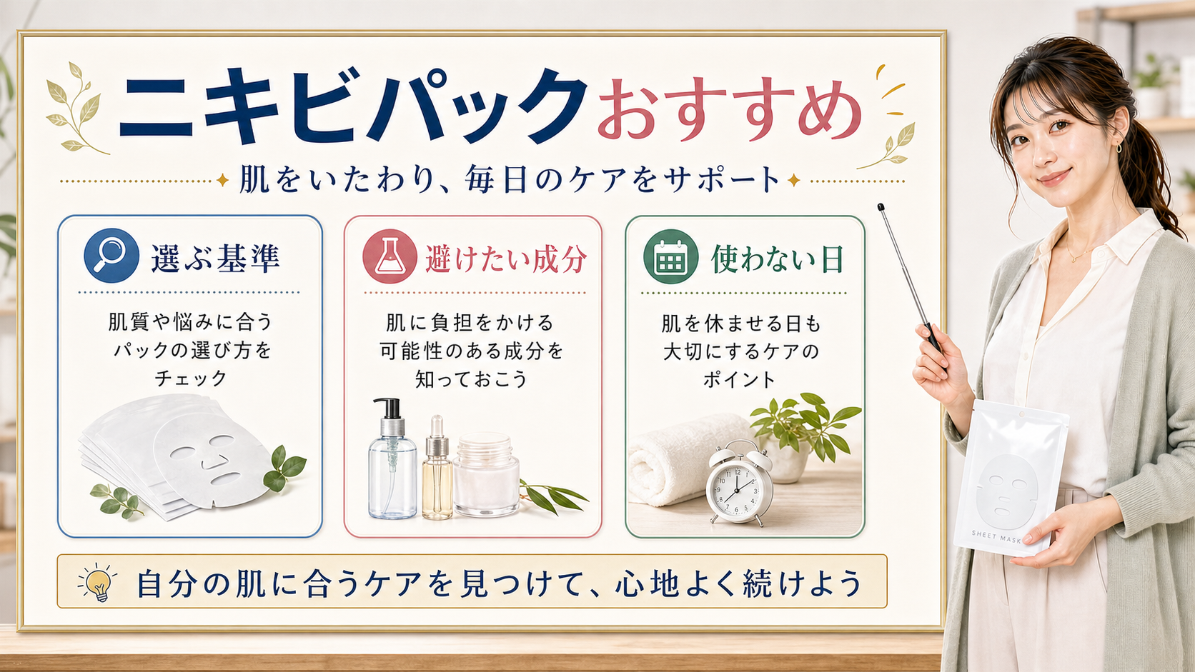 ニキビパックの選び方を整理したアイキャッチ