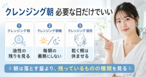 クレンジング朝を必要な日だけで判断するアイキャッチ