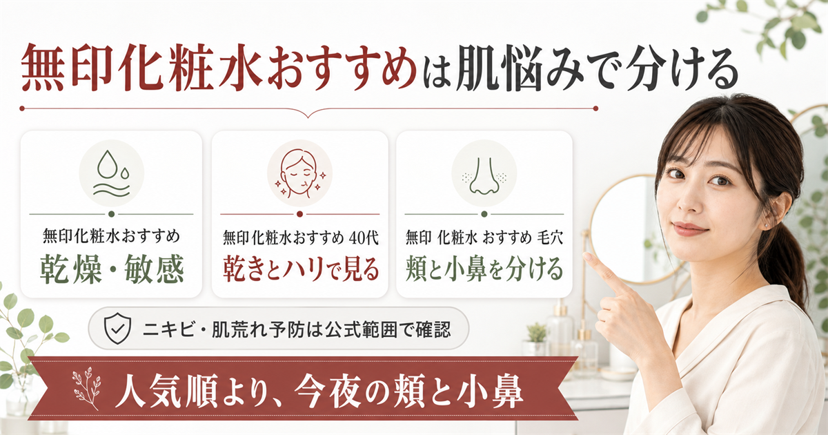 無印化粧水おすすめを肌悩みで分けるアイキャッチ