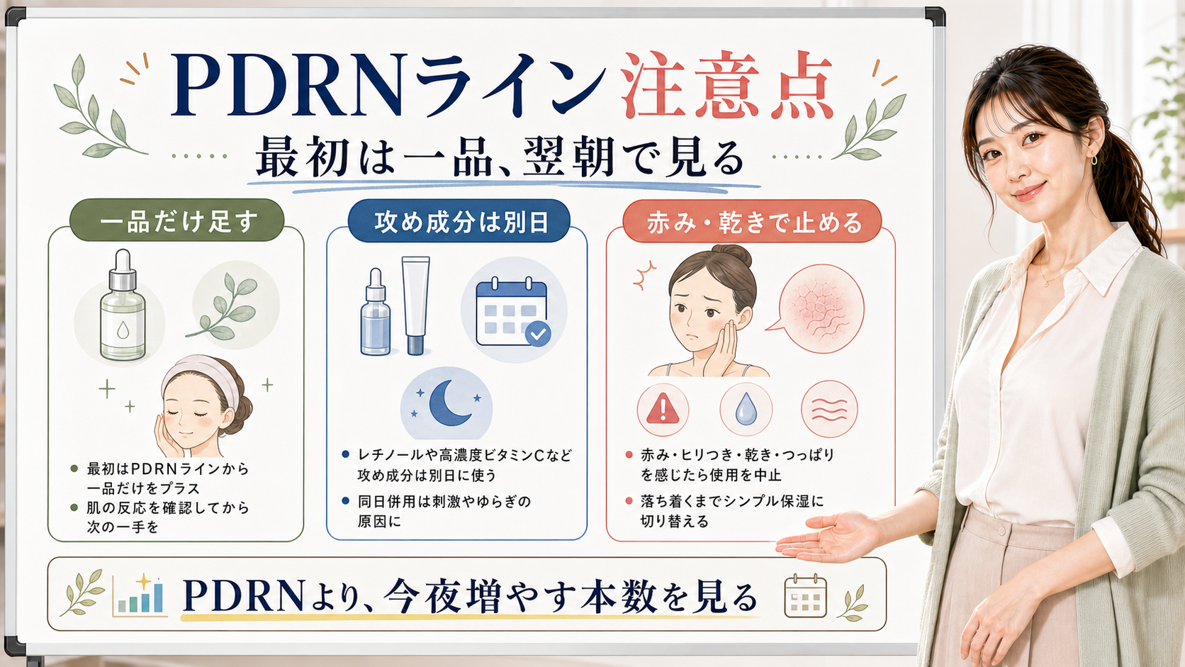 PDRNライン 注意点 最初は一品、翌朝で見る