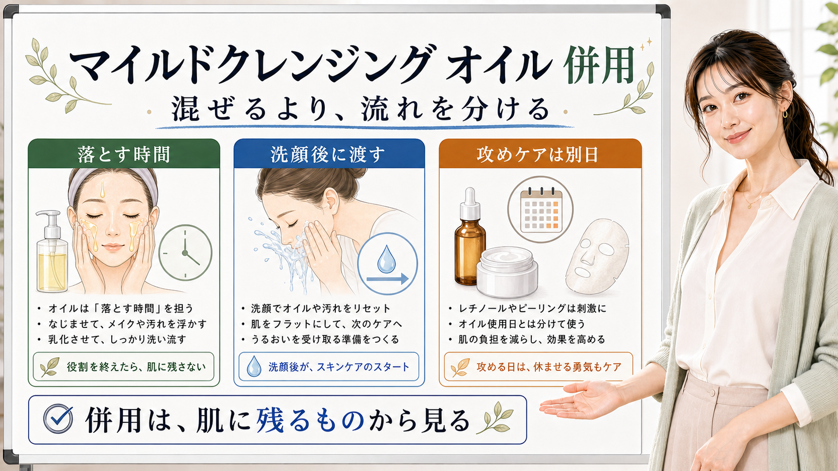 マイルドクレンジング オイル 併用 混ぜるより、流れを分ける