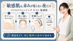 マイルドクレンジング オイル 敏感肌 敏感肌は、赤みが残らない夜だけ