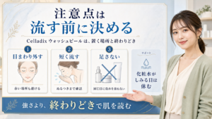注意点は流す前に決める Celladix ウォッシュピールは、置く場所と終わりどき