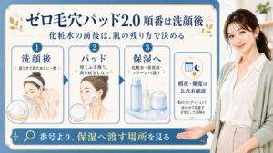ゼロ毛穴パッド2.0 順番 順番は洗顔後
