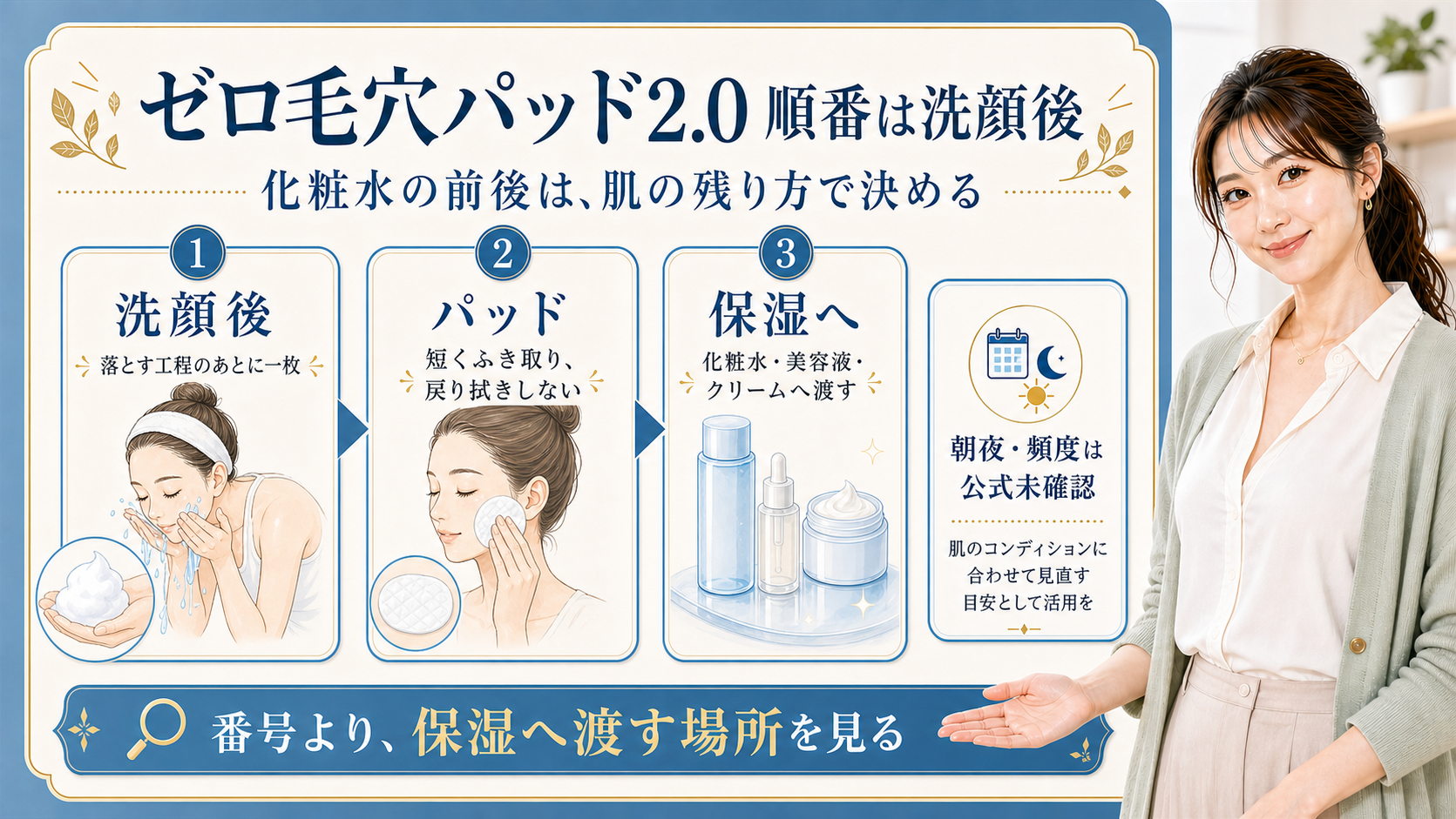 ゼロ毛穴パッド2.0 順番 順番は洗顔後