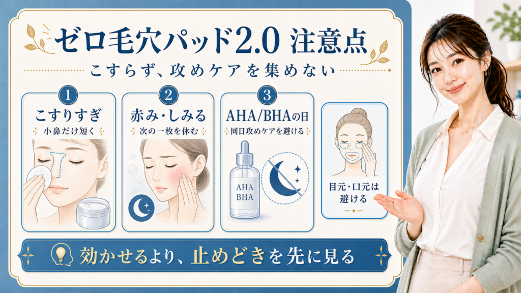 MEDICUBE ゼロ毛穴パッド2.0 注意点
