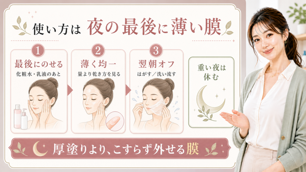 MEDICUBE コラーゲンナイトラッピングマスク 使い方