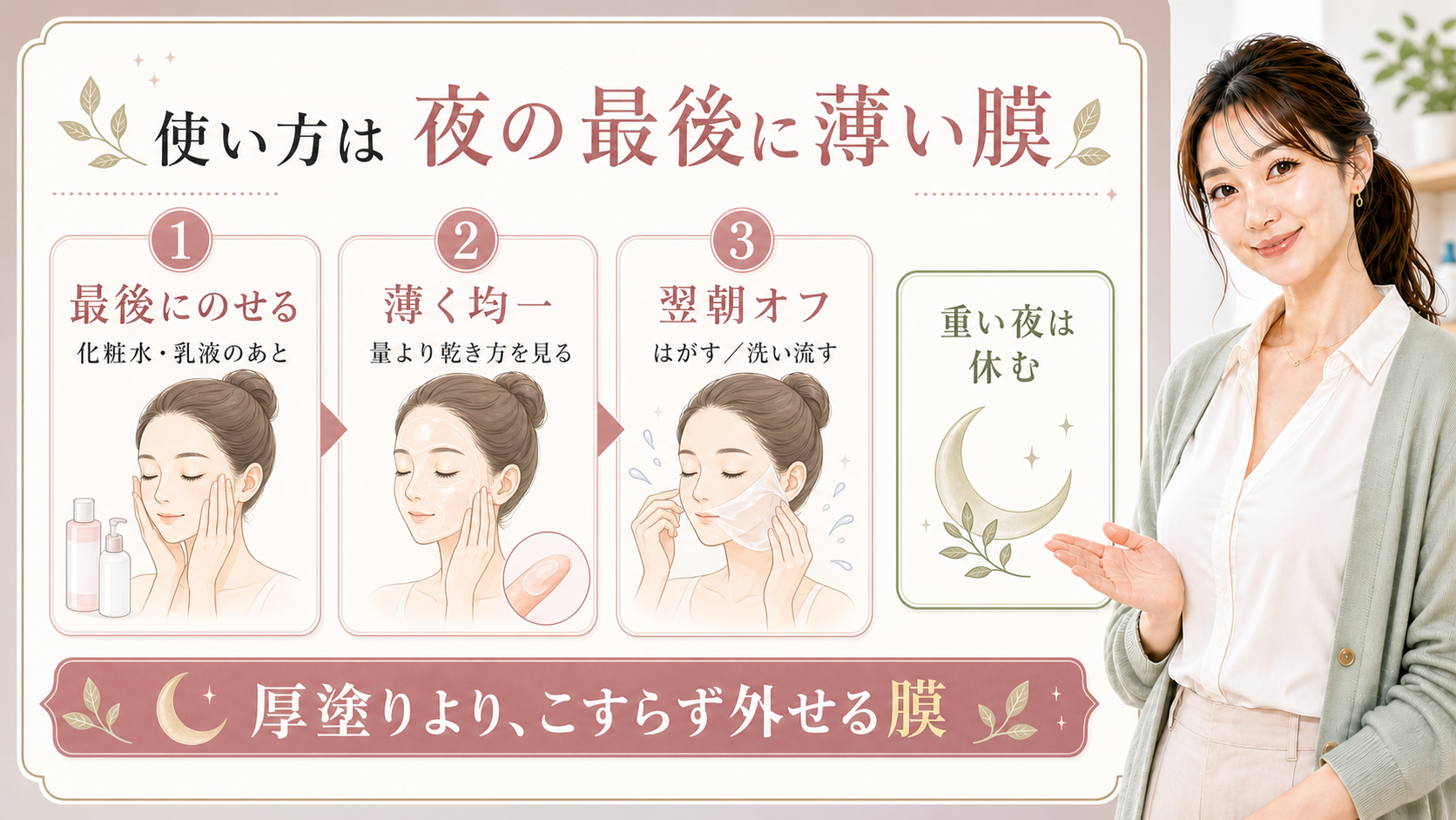 MEDICUBE コラーゲンナイトラッピングマスク 使い方