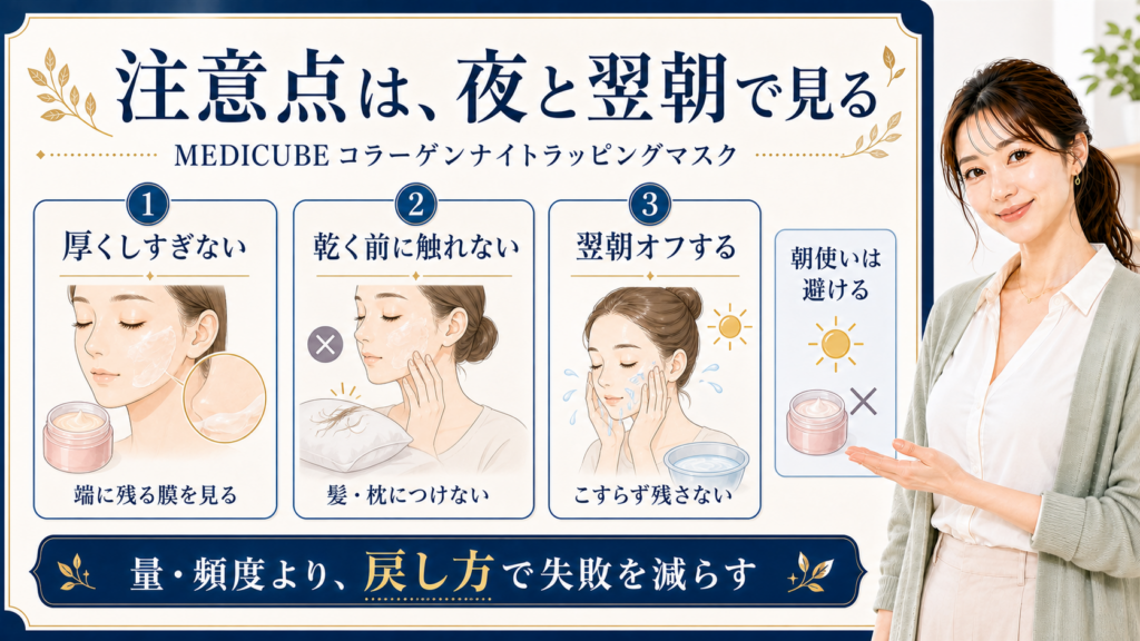 MEDICUBE コラーゲンナイトラッピングマスク 注意点
