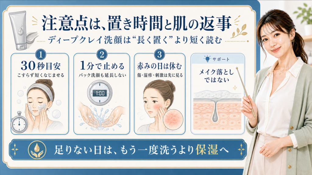 ビオレ おうちdeエステ ディープクレイ洗顔 注意点