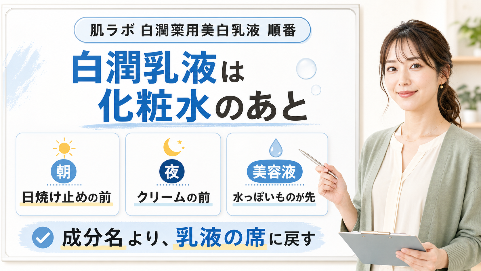 肌ラボ 白潤薬用美白乳液 順番