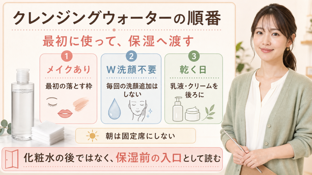 クレンジングウォーター 順番