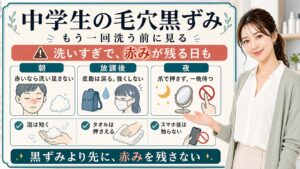 中学生の毛穴黒ずみを悪化させない洗顔と赤み対策の解説