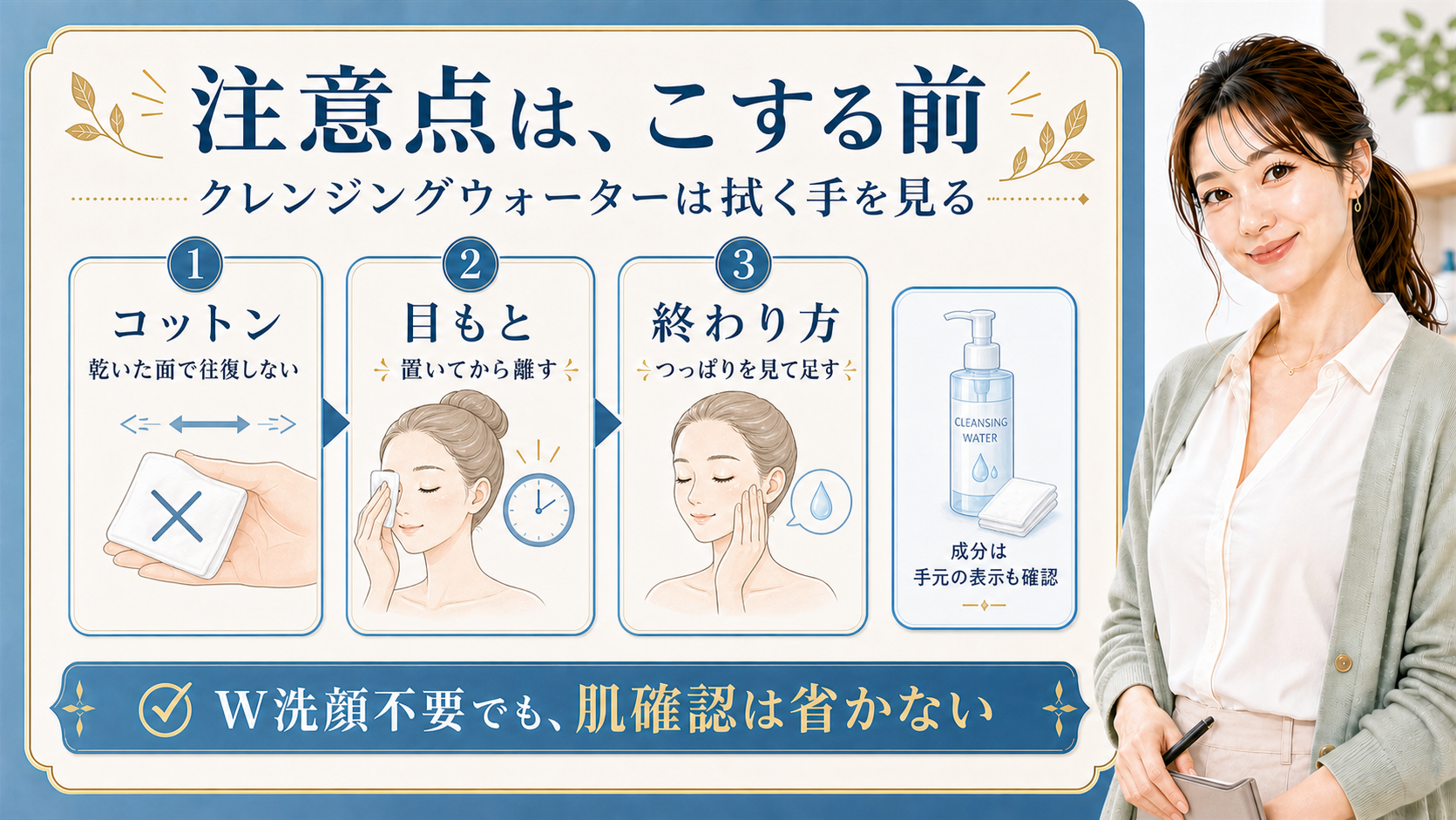 クレンジングウォーター 注意点