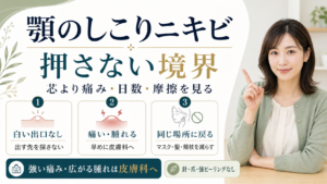 顎のしこりニキビを押さず痛み腫れ日数で見る図解