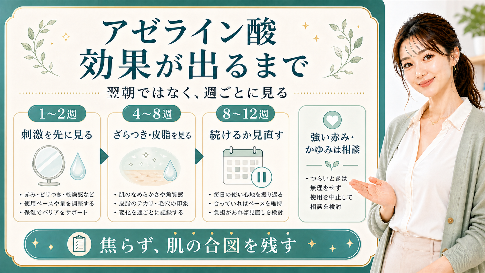 アゼライン酸の効果が出るまでを週ごとに見る解説