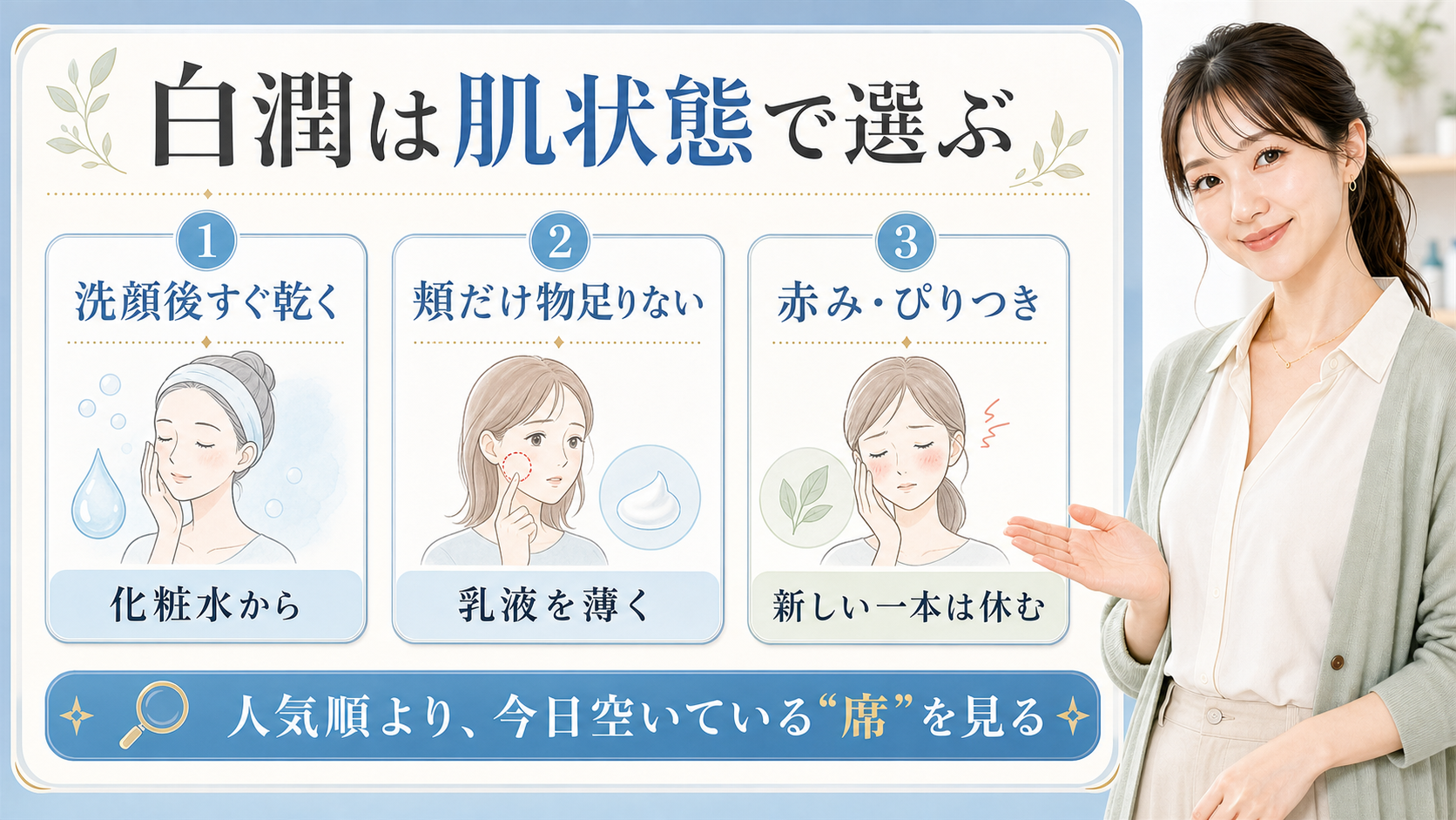 肌ラボ白潤はどれが合う？化粧水・乳液・プレミアムを肌状態で選ぶ