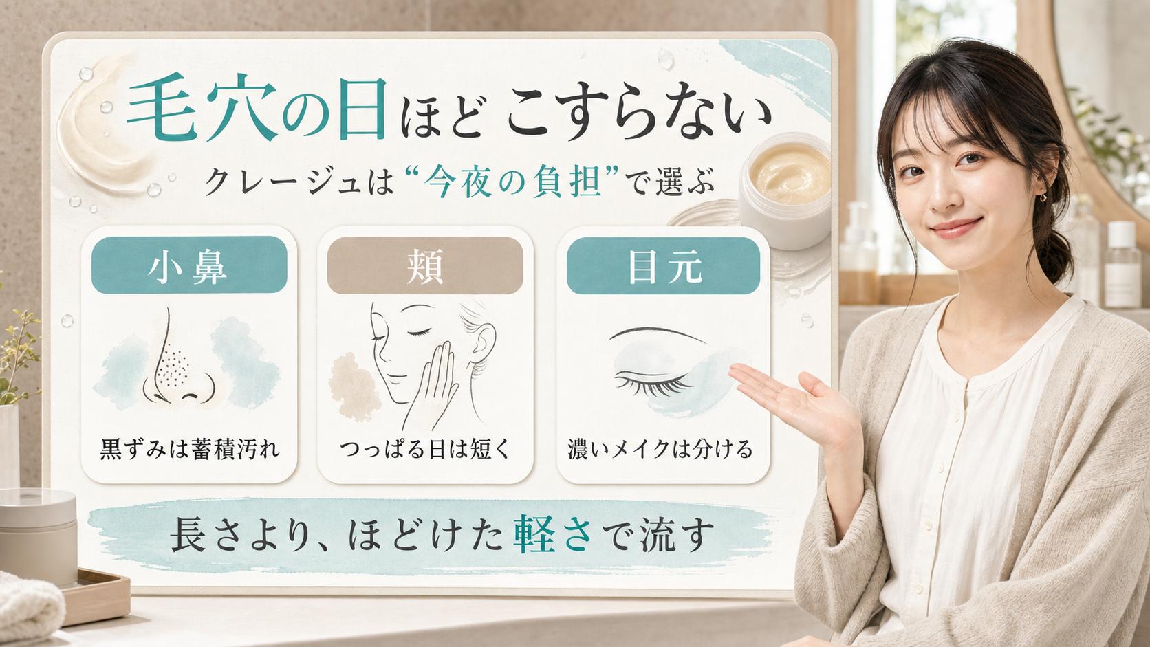 クレージュのクレンジングバームはどう使う?毛穴・乾燥・メイク落ちで選ぶ夜の落とし方