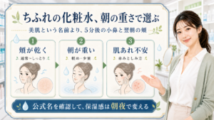 ちふれの化粧水で美肌を目指すなら、保湿感は朝の重さと肌あれ不安で選ぶ