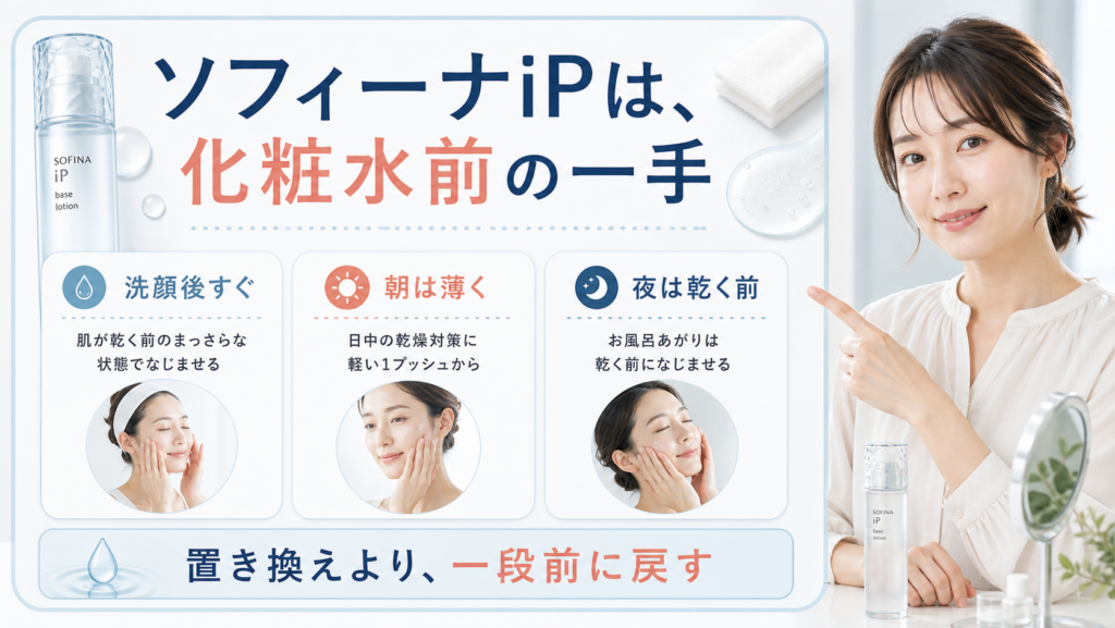ソフィーナiP化粧水を化粧水前の一手として使う美容ボード