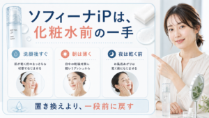 ソフィーナiP化粧水を化粧水前の一手として使う美容ボード