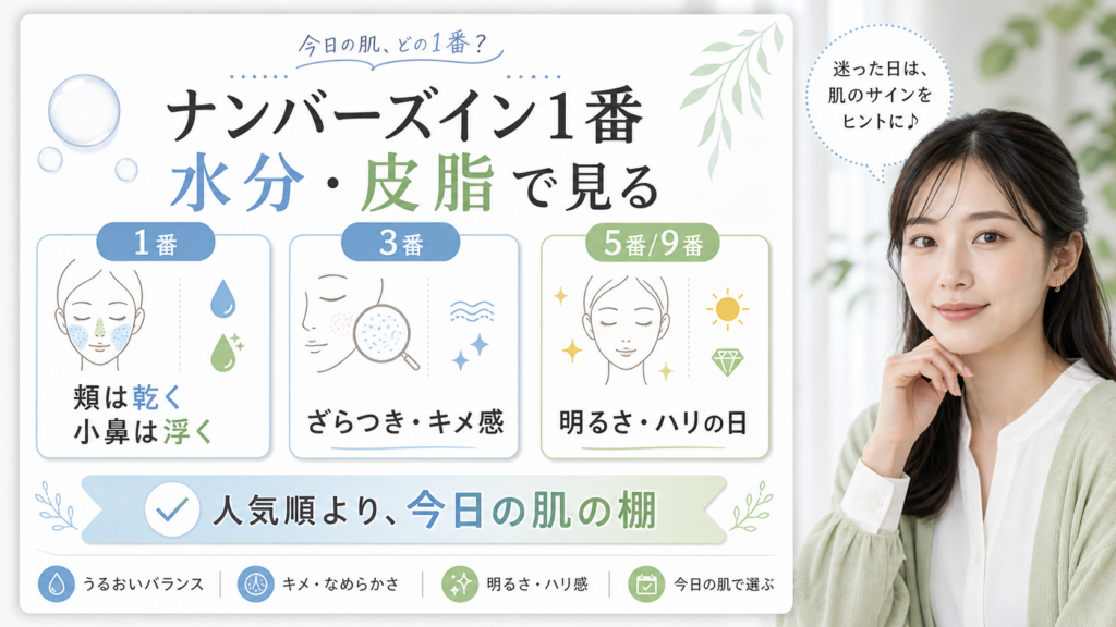 ナンバーズイン1番を水分と皮脂で見る美容ボード
