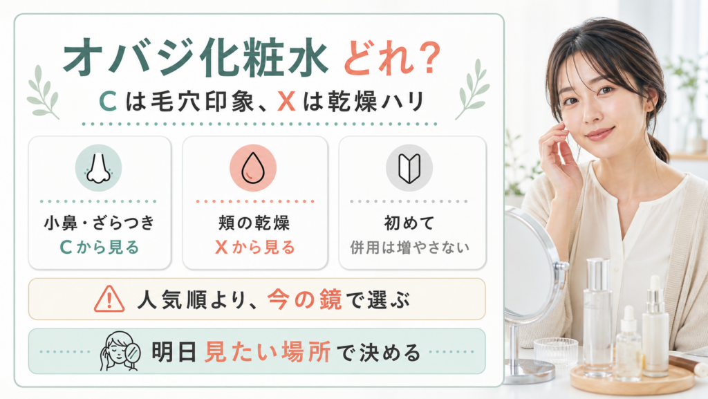 オバジの化粧水をCとXの違いで選ぶ美容ボード