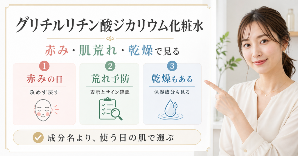 グリチルリチン酸ジカリウム化粧水を赤み肌荒れ乾燥で選ぶ美容ボード