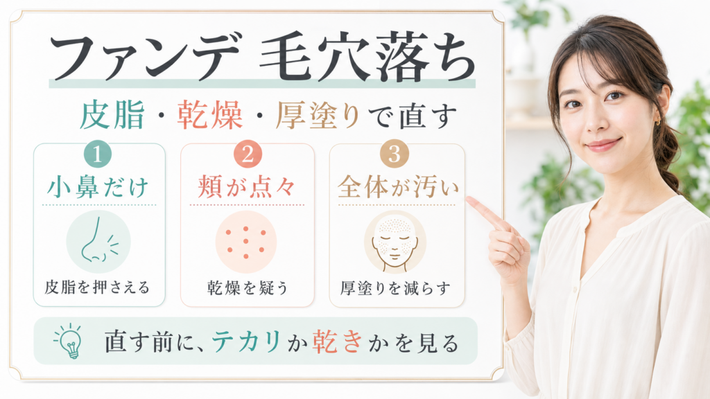 ファンデの毛穴落ちを皮脂乾燥厚塗りで直す美容ボード