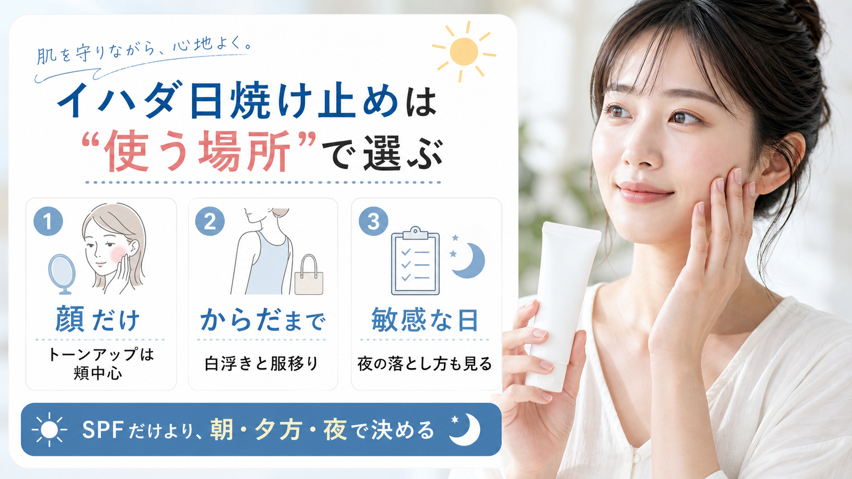 イハダ日焼け止めを顔からだ敏感な日で選ぶ美容ボード