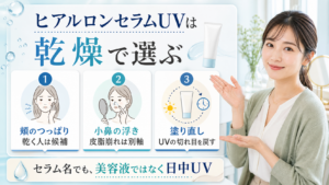 スキンアクア ヒアルロンセラムUVを乾燥・皮脂浮き・塗り直しで判断するアイキャッチ