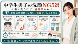 中学生男子がやりがちな洗顔NG5選と保護フィルムを守る洗い方の解説