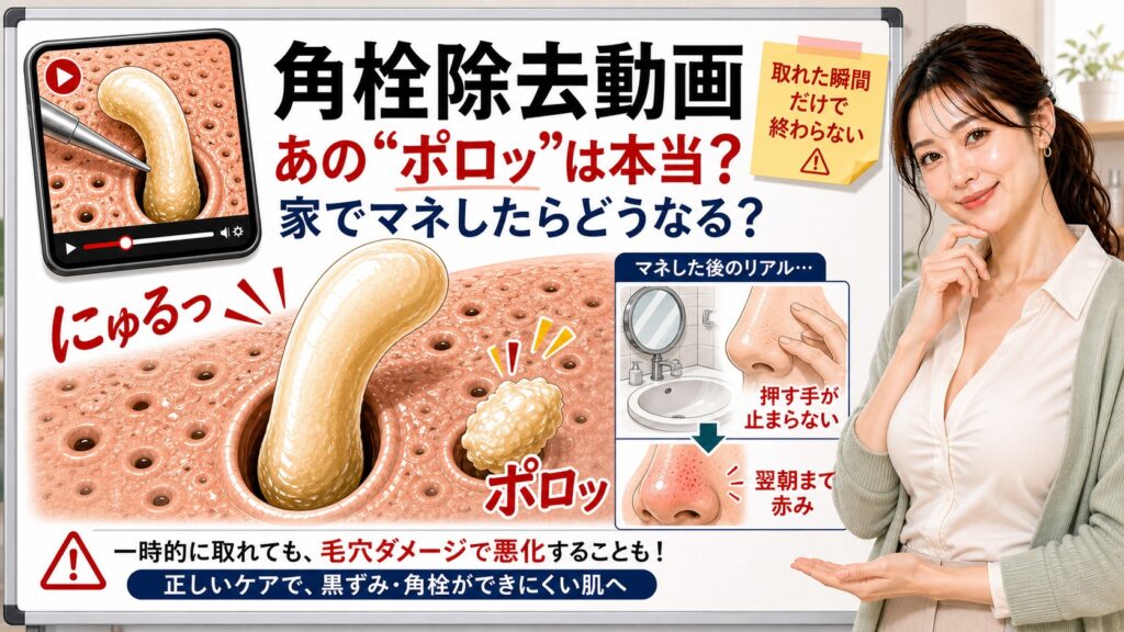 角栓除去動画のポロッと家でマネするリスクを解説